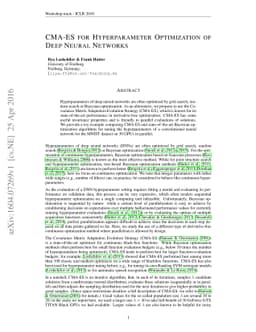 CMA-ES for Hyperparameter Optimization of Deep Neural Networks