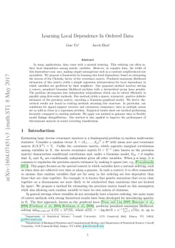 Learning Local Dependence In Ordered Data