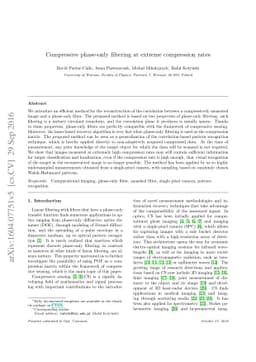 Compressive phase-only filtering at extreme compression rates