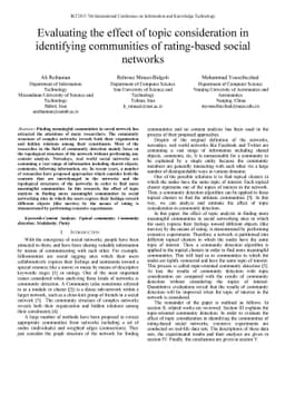 Evaluating the effect of topic consideration in identifying communities
  of rating-based social networks