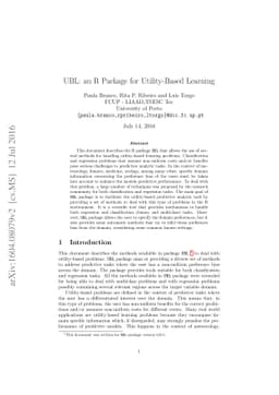 UBL: an R package for Utility-based Learning