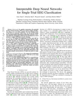 Interpretable Deep Neural Networks for Single-Trial EEG Classification