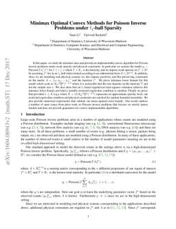 Minimax optimal convex methods for Poisson inverse problems under
  $\ell_q$-ball sparsity