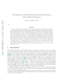 The Capacity of Robust Private Information Retrieval with Colluding
  Databases
