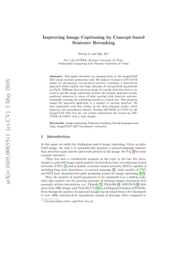 Improving Image Captioning by Concept-based Sentence Reranking