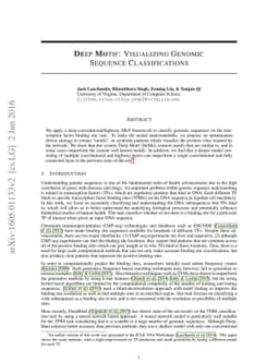 Deep Motif: Visualizing Genomic Sequence Classifications