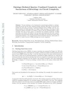 Ontology-Mediated Queries: Combined Complexity and Succinctness of
  Rewritings via Circuit Complexity
