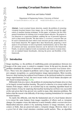 Learning Covariant Feature Detectors