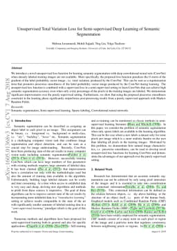 Unsupervised Total Variation Loss for Semi-supervised Deep Learning of
  Semantic Segmentation