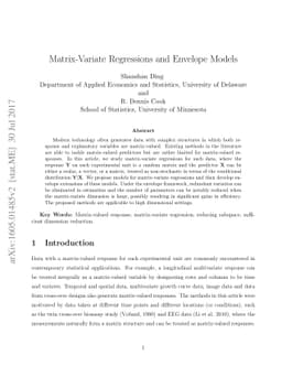 Matrix-Variate Regressions and Envelope Models