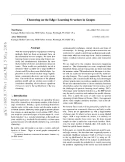 Clustering on the Edge: Learning Structure in Graphs