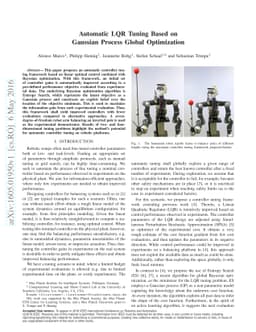 Automatic LQR Tuning Based on Gaussian Process Global Optimization