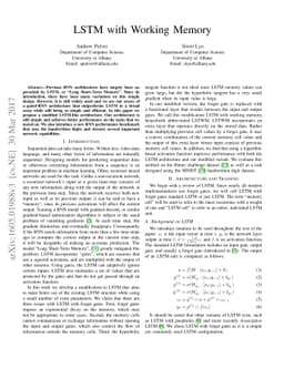 LSTM with Working Memory