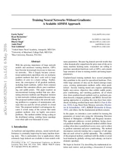 Training Neural Networks Without Gradients: A Scalable ADMM Approach