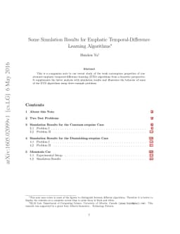 Some Simulation Results for Emphatic Temporal-Difference Learning
  Algorithms