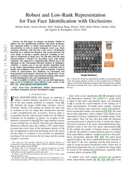 Robust and Low-Rank Representation for Fast Face Identification with
  Occlusions