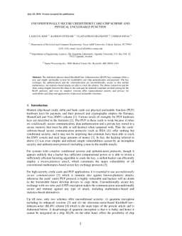 Unconditionally secure credit/debit card chip scheme and physical
  unclonable function