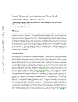 Dynamic Decomposition of Spatiotemporal Neural Signals