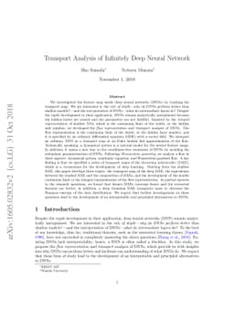 Transport Analysis of Infinitely Deep Neural Network
