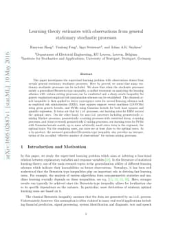 Learning theory estimates with observations from general stationary
  stochastic processes