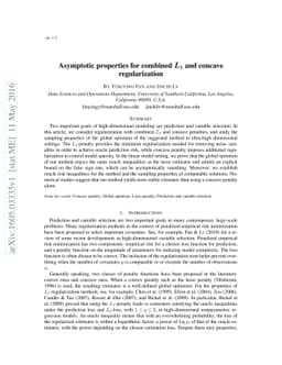 Asymptotic properties for combined $L_1$ and concave regularization