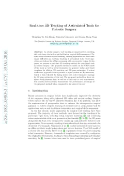 Real-time 3D Tracking of Articulated Tools for Robotic Surgery