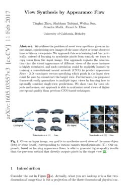 View Synthesis by Appearance Flow