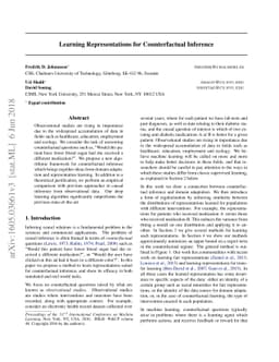 Learning Representations for Counterfactual Inference