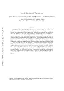 Local Distributed Verification