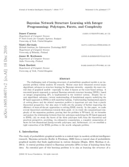 Bayesian Network Structure Learning with Integer Programming: Polytopes,
  Facets, and Complexity