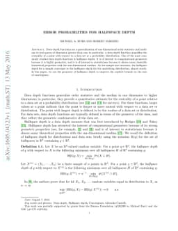 Error Probabilities for Halfspace Depth