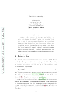 On stepwise regression