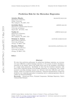 Prediction risk for the horseshoe regression