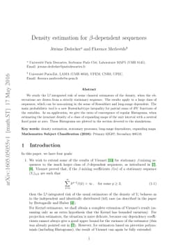 Density estimation for $β$-dependent sequences