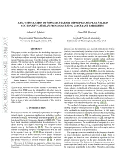 Exact Simulation of Noncircular or Improper Complex-Valued Stationary
  Gaussian Processes using Circulant Embedding