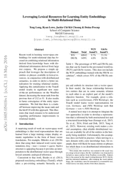 Leveraging Lexical Resources for Learning Entity Embeddings in
  Multi-Relational Data