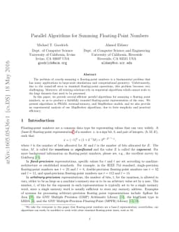 Parallel Algorithms for Summing Floating-Point Numbers