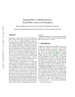 Stealing PINs via Mobile Sensors: Actual Risk versus User Perception