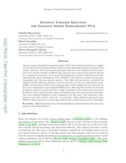 Bayesian Variable Selection for Globally Sparse Probabilistic PCA