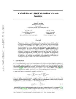 A Multi-Batch L-BFGS Method for Machine Learning