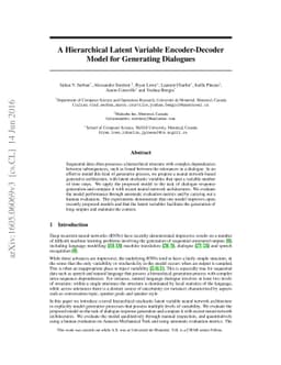 A Hierarchical Latent Variable Encoder-Decoder Model for Generating
  Dialogues
