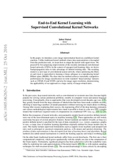 End-to-End Kernel Learning with Supervised Convolutional Kernel Networks