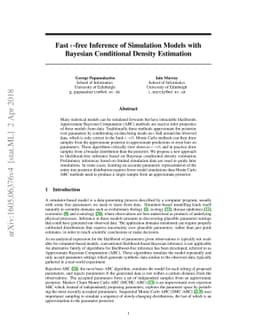 Fast $ε$-free Inference of Simulation Models with Bayesian
  Conditional Density Estimation