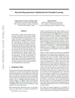 Bayesian Hyperparameter Optimization for Ensemble Learning