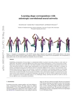 Learning shape correspondence with anisotropic convolutional neural
  networks