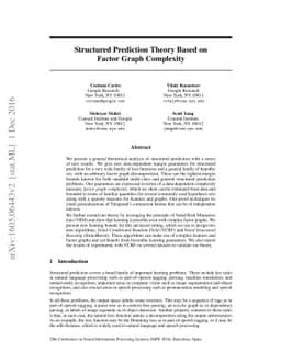 Structured Prediction Theory Based on Factor Graph Complexity