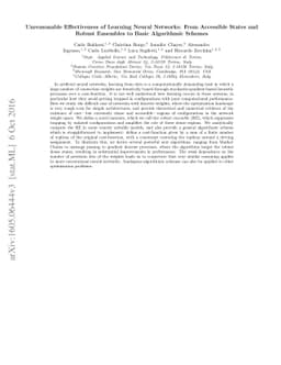 Unreasonable Effectiveness of Learning Neural Networks: From Accessible
  States and Robust Ensembles to Basic Algorithmic Schemes