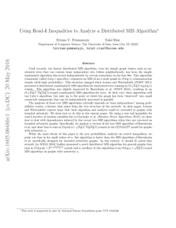 Using Read-$k$ Inequalities to Analyze a Distributed MIS Algorithm