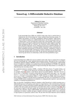 TensorLog: A Differentiable Deductive Database
