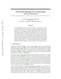 Functional Hashing for Compressing Neural Networks